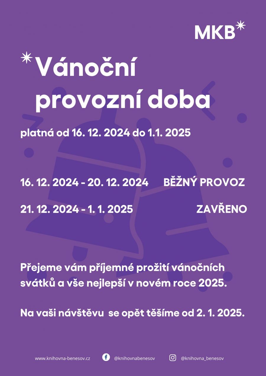 Vánoční provozní doba